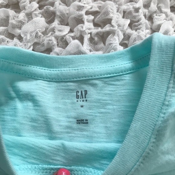 Gap kids light blue top crew Tank top with front twist size M  beach boho - Picture 3 of 11